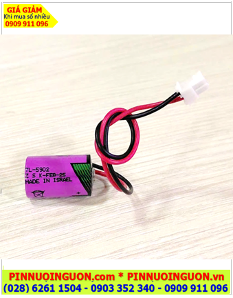 Tadiran TL-5902 (Zắc 5264), Pin nuôi nguồn PLC Tadiran TL-5902 lithium 3.6v 1/2AA 1200mAh, Xuất xứ ISRAEL